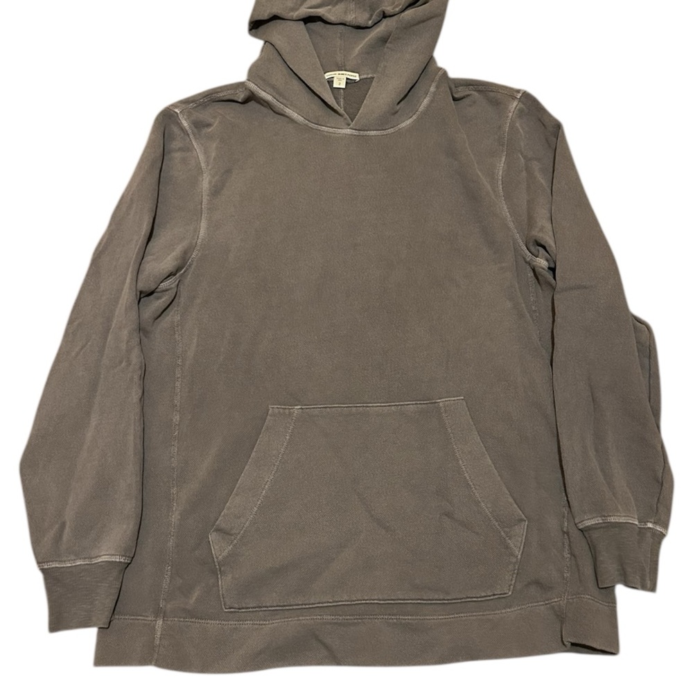 Mens James Perse Standard Grey Faded Black Hoodie Size 2 Medium California